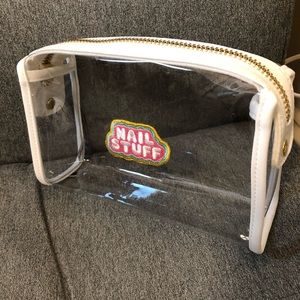 SCL Stoney Clover Lane white travel pouch Nail